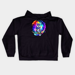 Cosmic Wisdom Owl Kids Hoodie